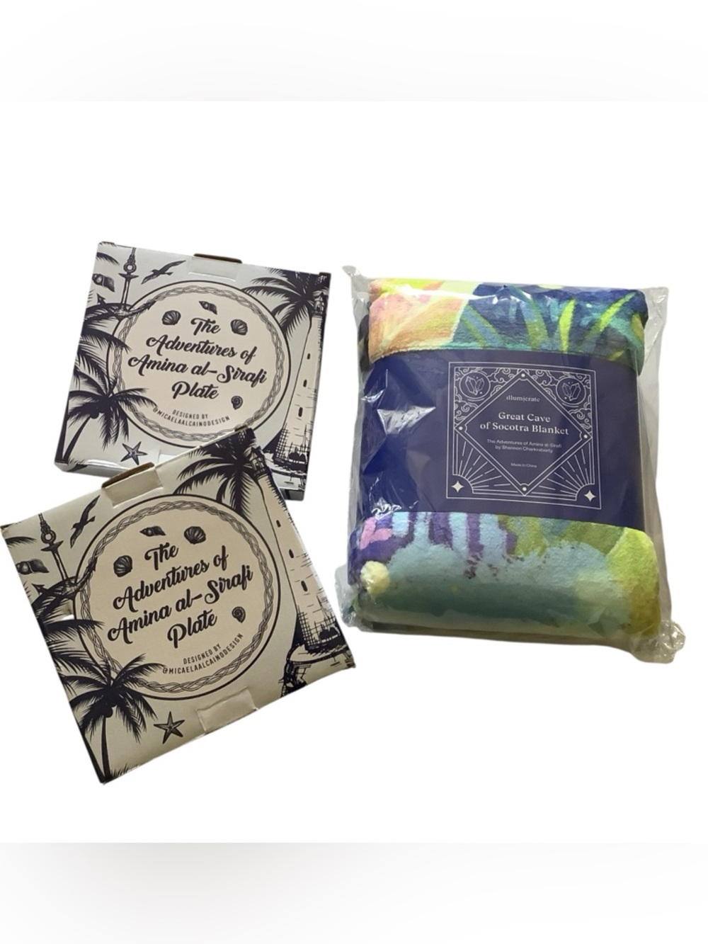 Lot Adventures of Amina al-Sirafi Ceramic Plates Blanket Nautical Decor